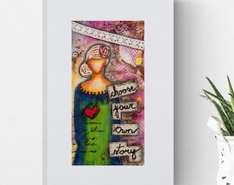 Inspirierende Kunst - wunderliche Kunst - motivierende Druck - positive Affirmation - Mixed Media Kunst - Graduierung Geschenk für sie - Zitat Kunst
