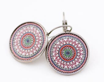 Mandala Earrings - Spiritual Jewelry - Yoga Earrings - Spiritual Gift - Sister Gift - Spritual Art - Best Friend Gift - Gift for Women