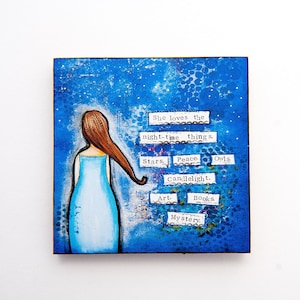 Night Time Sky - Refrigerator Magnet - Poetry Magnets - Fridge Magnet - Night Time Art - Affirmational Gifts - Office Decor - Magnetic Board
