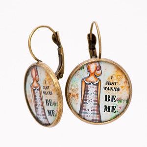 Inspirational Earrings - Love Yourself - Positive Thinking - Whimsical Earrings - Inspirational Gifts for Women - Sister Gifts - Self Esteem