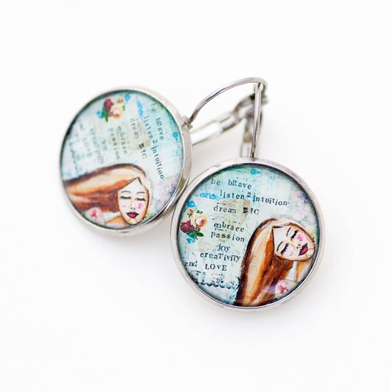 Be Brave - Inspirational Earrings - Motivational Gifts - Positive Inspiration - Motivational Jewelry - Gift for Women - Whimsical Earrings