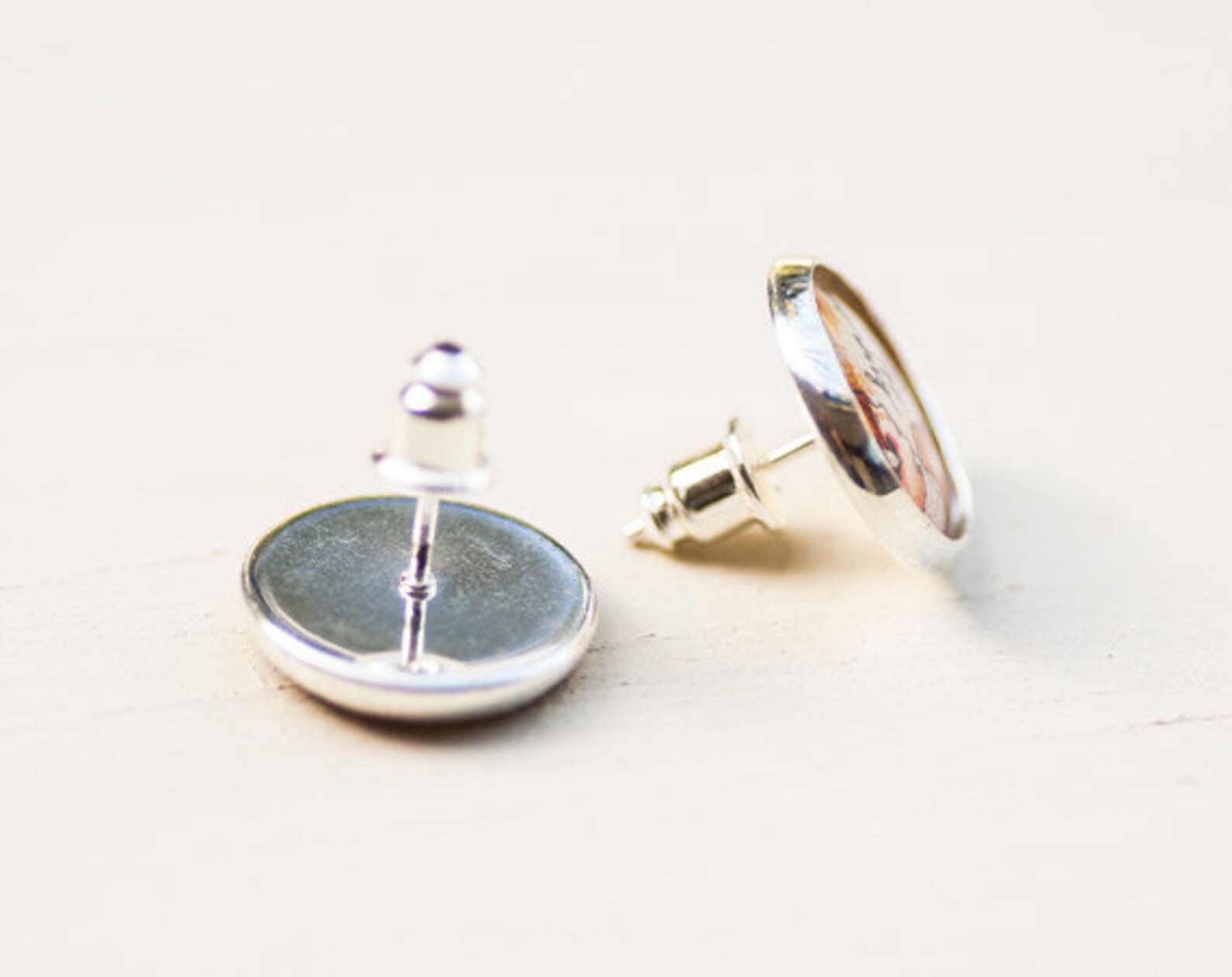 thumbnail image 2 of Small Musc Note Stud Earrngs For Women Or Men / 925 Sterlng Slver Earrngs / 6 Mm Studs 2 of 10