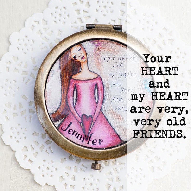 Personalized Compact Mirror Christmas Gift for Wife Etsy