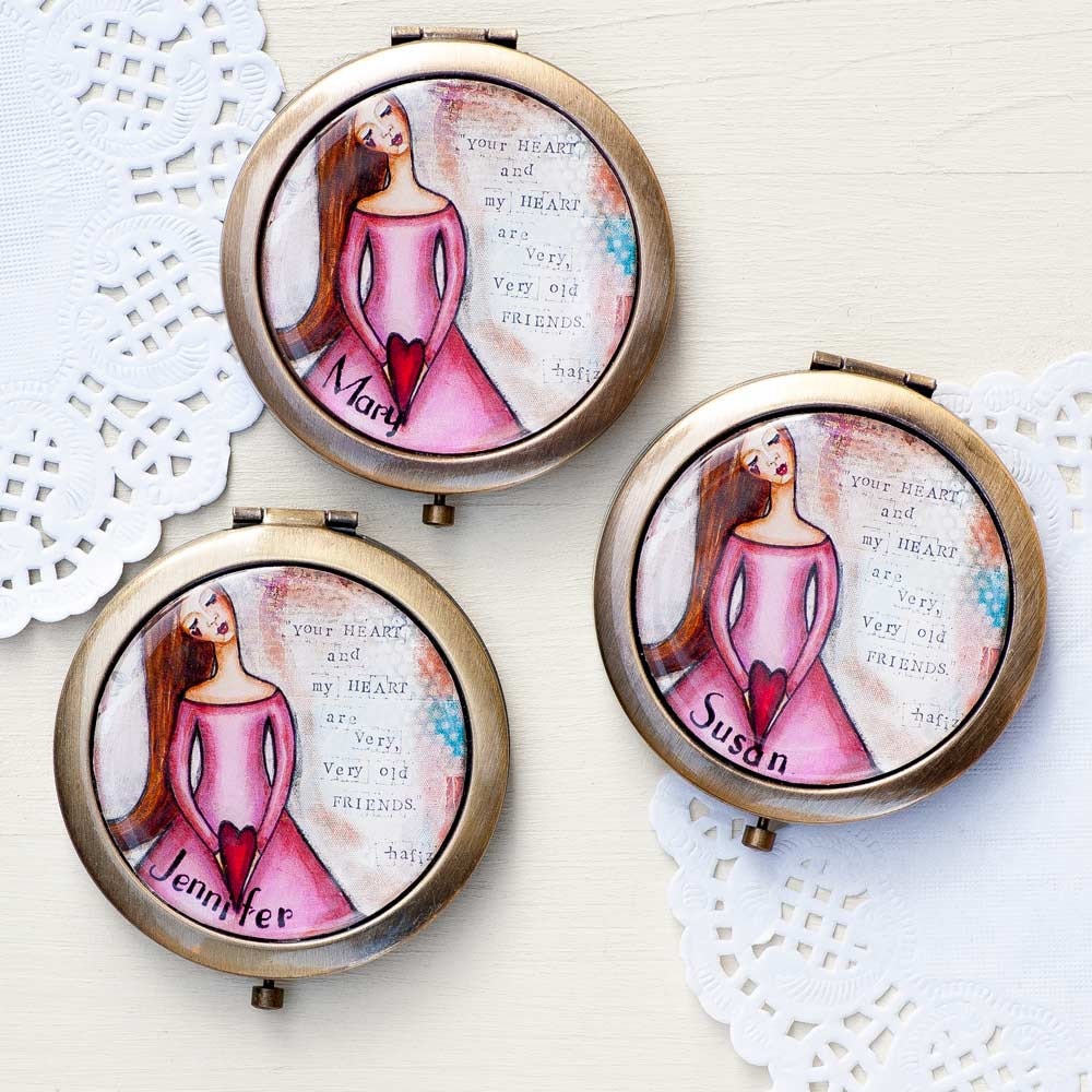 Personalized Compact Mirror Purse Mirror Bridesmaid Etsy