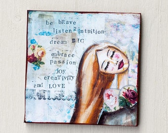 Inspirierende Magnete - Kühlschrankmagnete - Be Brave - Kunstmagnet - Inspiration - Muttertagsgeschenk für Mama - Magnetische Kreidetafel