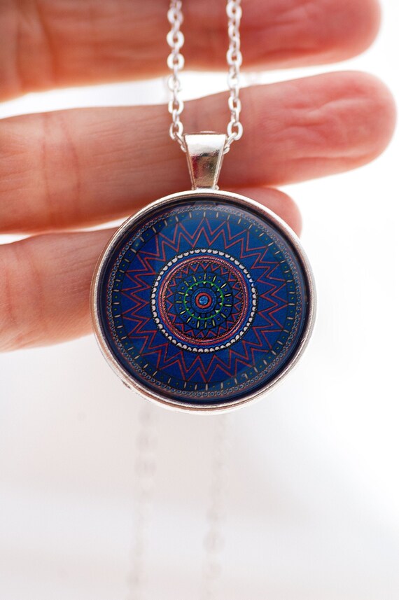Dark online blue necklace