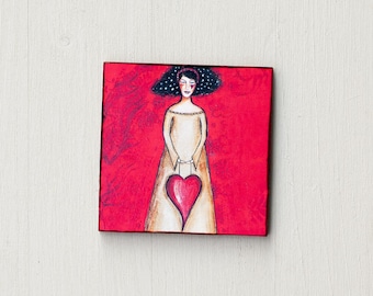 Red Magnet Love Decoration - Love Magnets - Refrigerator Magnets - Heart Magnet - Stocking Stuffer for her  - Inspirational Magnet - Fridge