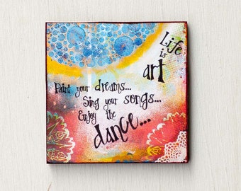 Inspirational Magnets - Art Magnets - Refrigerator Magnets - Stocking Stuffer for Women  - Quote Magnet - Fridge Magnets - Whimsical Art