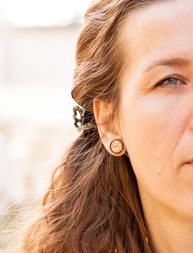 Clock Stud Earrings Steampunk Jewelry Unusual Earrings Etsy