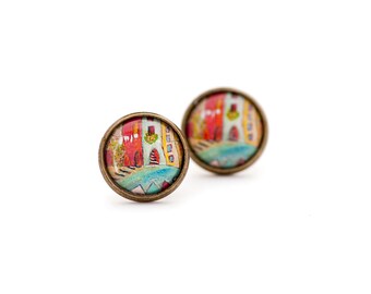 Cute Earrings - House Stud Earrings - House Earrings - Stud Earrings - Surgical Steel Earrings - Whimsical Earrings - Earrings for Women