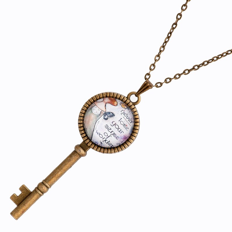 Whimsical Necklace Key Necklace Inspirational Necklace Etsy