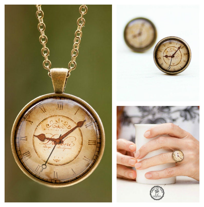 Clock Stud Earrings Steampunk Jewelry Unusual Earrings Etsy