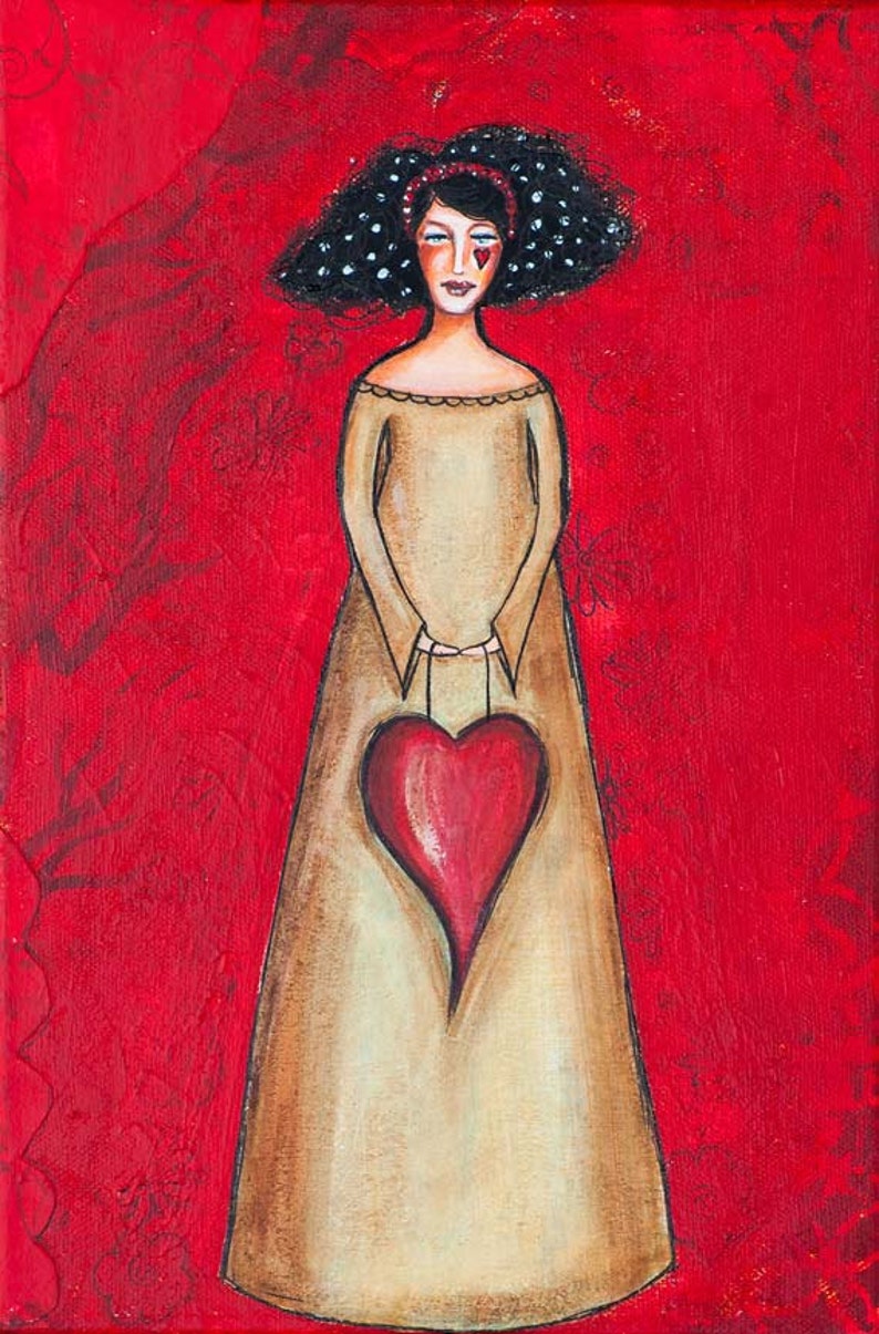 Heart Print Heart Wall Art Love Art Red Wall Art | Etsy