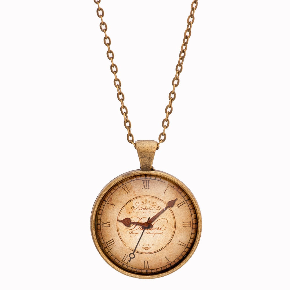 Clock Necklace Watch Necklace Steampunk Necklace Etsy