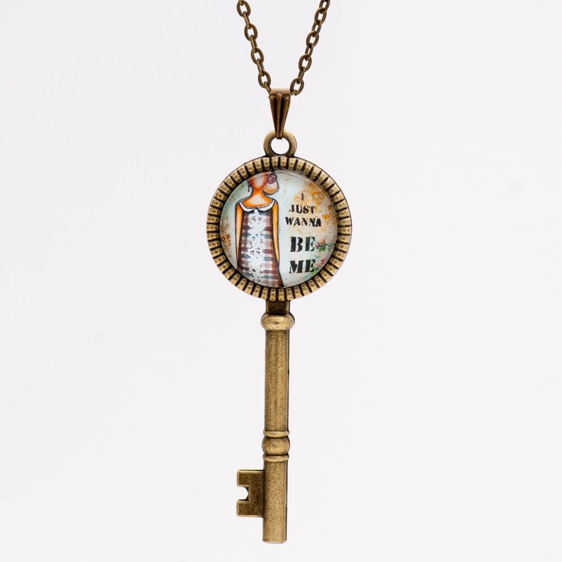 Key Necklace Skeleton Key Necklace Inspirational Necklace Etsy