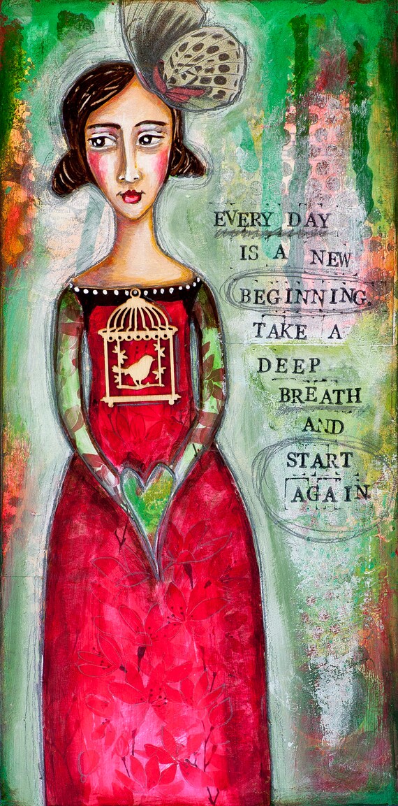 Green Print Wall Art - Quotes Art - Womens Art Print - Uplifting Wall Art - Mixed Media Art - Inspirational Gifts - Positive Affirmations