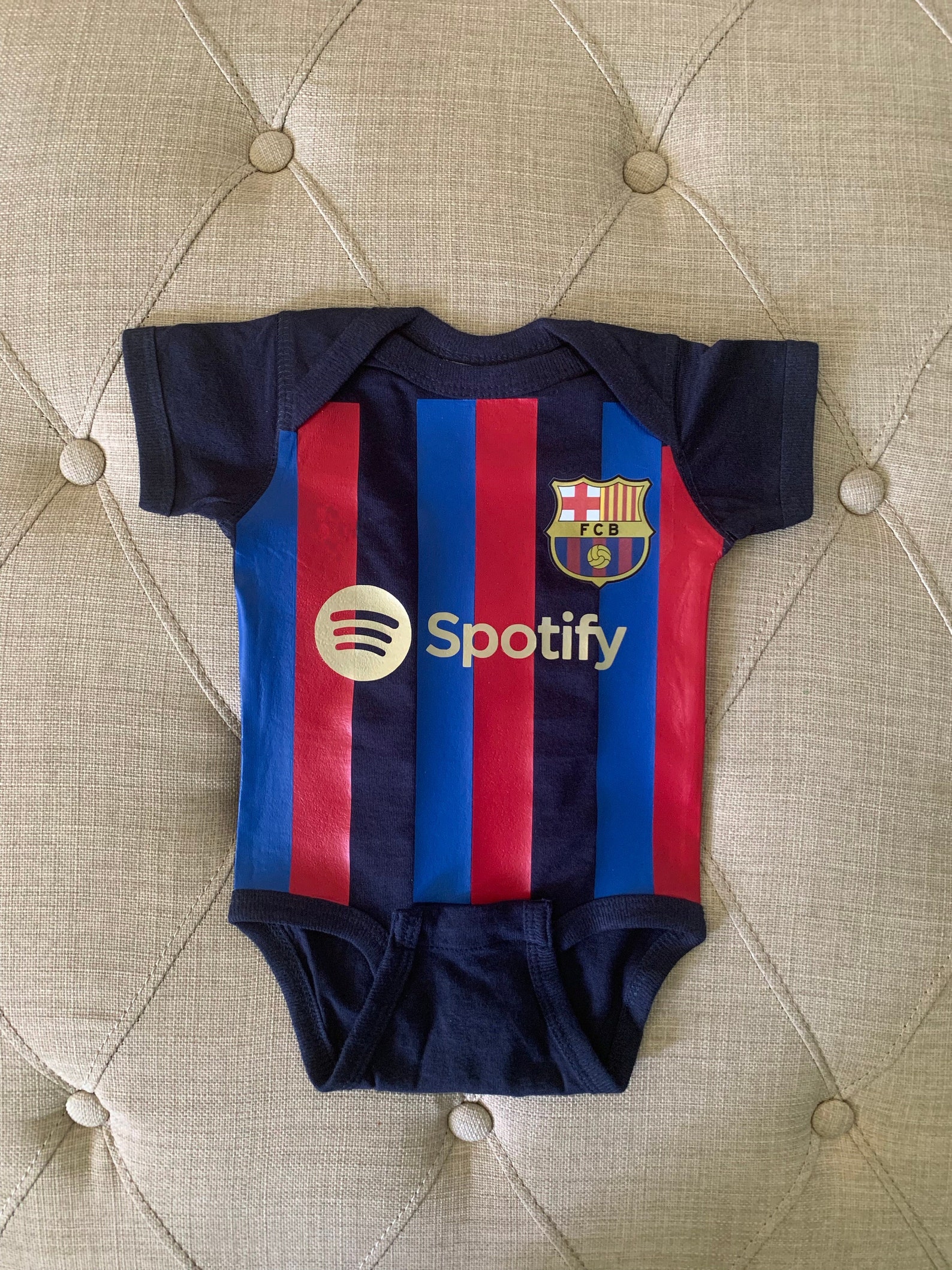 Barcelona Baby Soccer Bodysuit Etsy