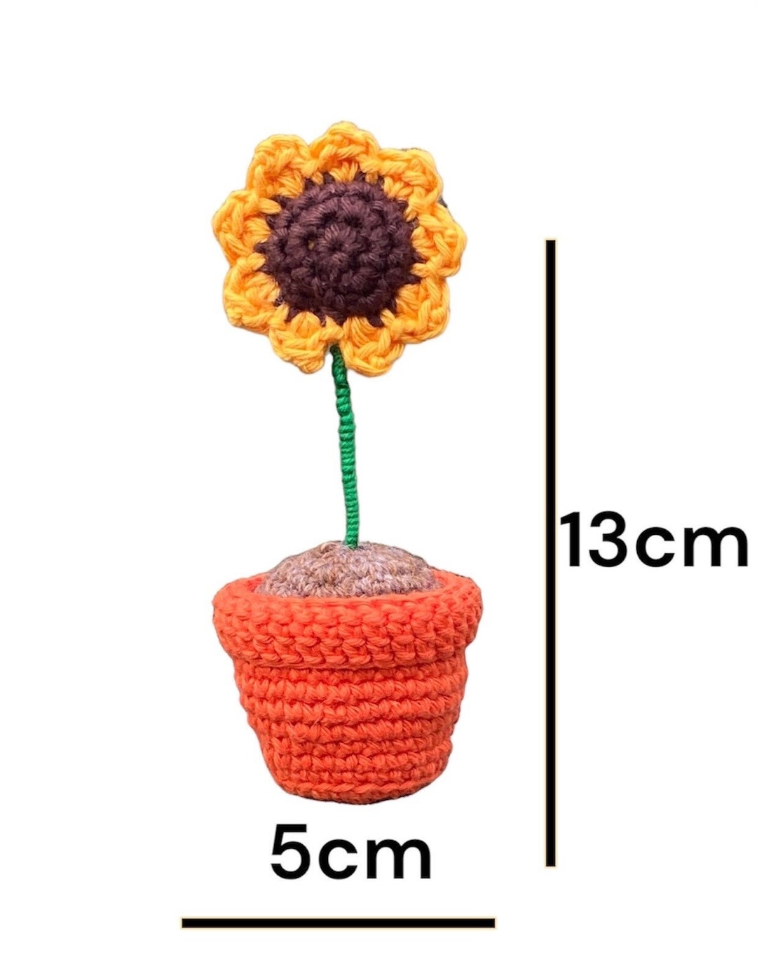 Crochet Mini Sunflower in Pot Handmade Cotton Sunflower in Etsy