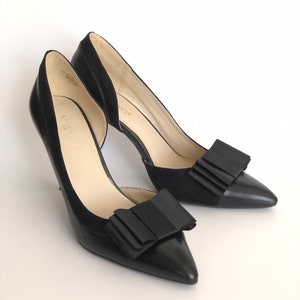 Black Ribbon Bow Shoe Clips Set Of Two, Shoe Decorations