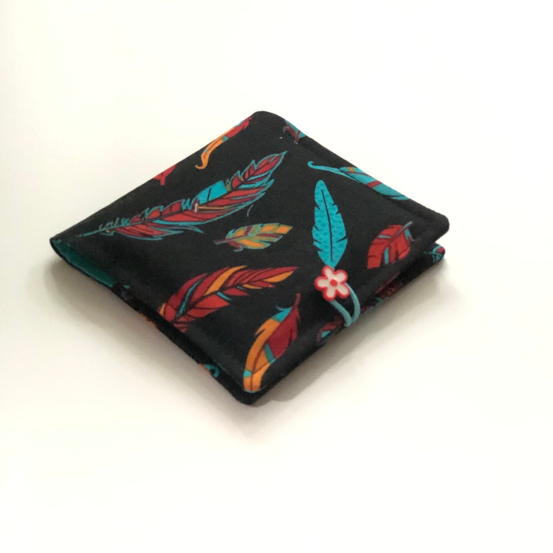 Black With Feathers Sanitary Pad Holder Period Pad Case Etsy