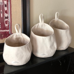 Duck Canvas Hanging Basket, Office, Children or Bedroom Storage, Kitchen Storage Pod, Fabric Hanging Basket