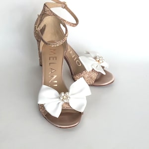 Bridal  White Bow Shoe Clips, White Evening Shoes Clips, Shoe Decorations,  Shoe Bow Clips