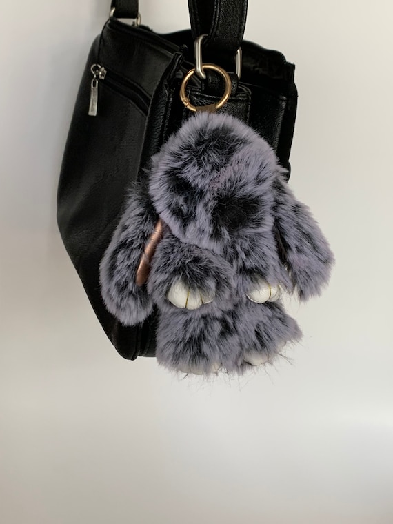 JunJiale Bunny Keychain Soft Easter Cute Rabbit Fur Keychain Car Handbag  Keyring Bag Charms Pendant
