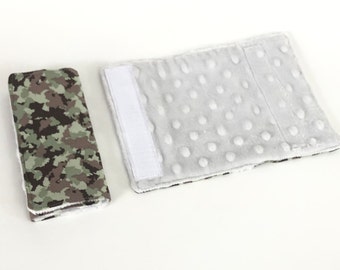 Baby Camouflage Car Seat Strap Covers, Car Seat Straps, Minky car seat strap