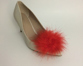 Shoe Clips Removable Fur Pom Poms Set of 2