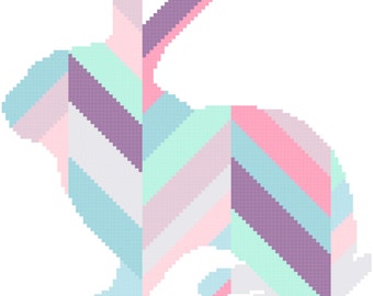 Cross Stitch Pattern : Bunny Rabbit Mr Hoppit, Animal Cross Stitch, Animal Pattern, Rabbit Cross Stitch, Rabbit Pattern