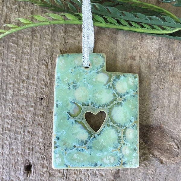 Handmade State Pottery Ornament Utah