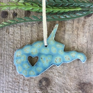 Handmade State Pottery Ornaments West Virginia