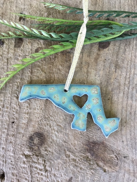 Handmade State Pottery Ornament Maryland