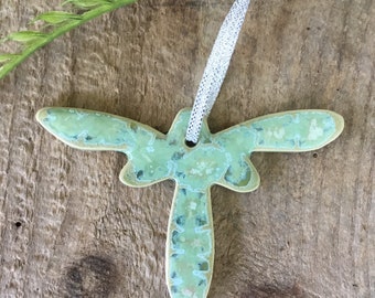 Handmade Pottery Ornament Dragonfly
