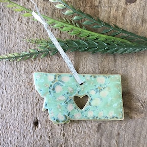 Handmade State Pottery Ornaments Montana