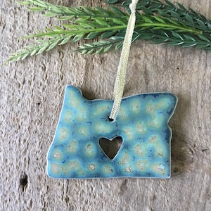 Handmade State Pottery Ornaments Oregon