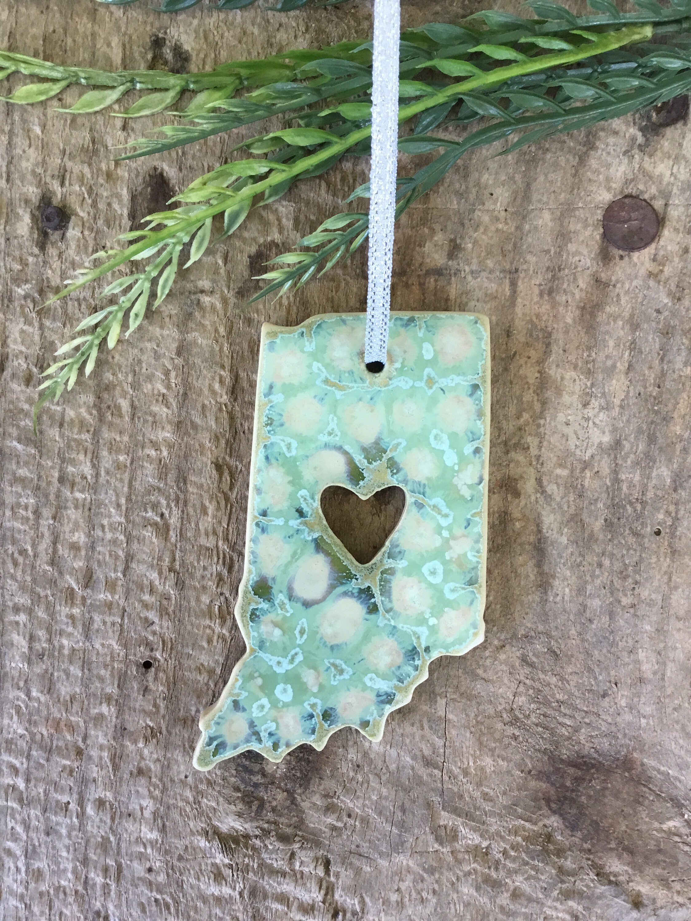 Handmade State Pottery Ornament Indiana - Etsy