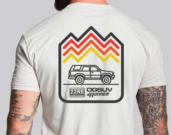 Camiseta unisex blanca OGSUV Mountains 4Runner de 1.ª generación / Regalo de Toyota / Regalo de 4Runner