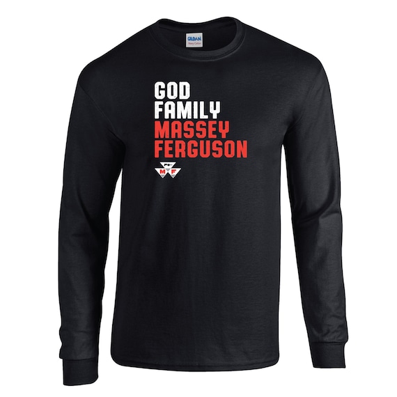 God Family Massey Ferguson Unisex Long Sleeve Tractor Hoodie
