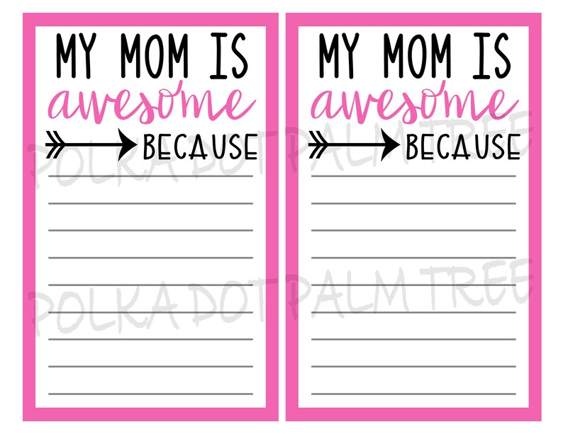 INSTANT DOWNLOAD My Mom is Awesome Because Mother's Day Etsy