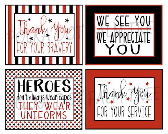 INSTANT DOWNLOAD Printable Firefighter Paramedic EMT Thank You
