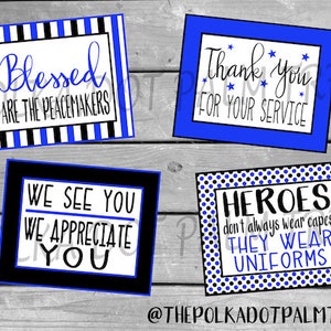 INSTANT DOWNLOAD Printable Police Law Enforcement Thank You Cards Notes Thank You For Your Service We Appreciate You Police Appreciation