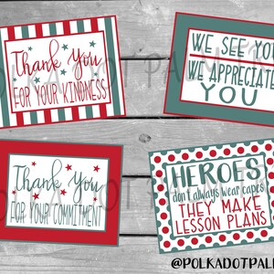 INSTANT DOWNLOAD Printable Teacher Thank You Cards Notes Teacher Appreciation Thank You For Your Commitment