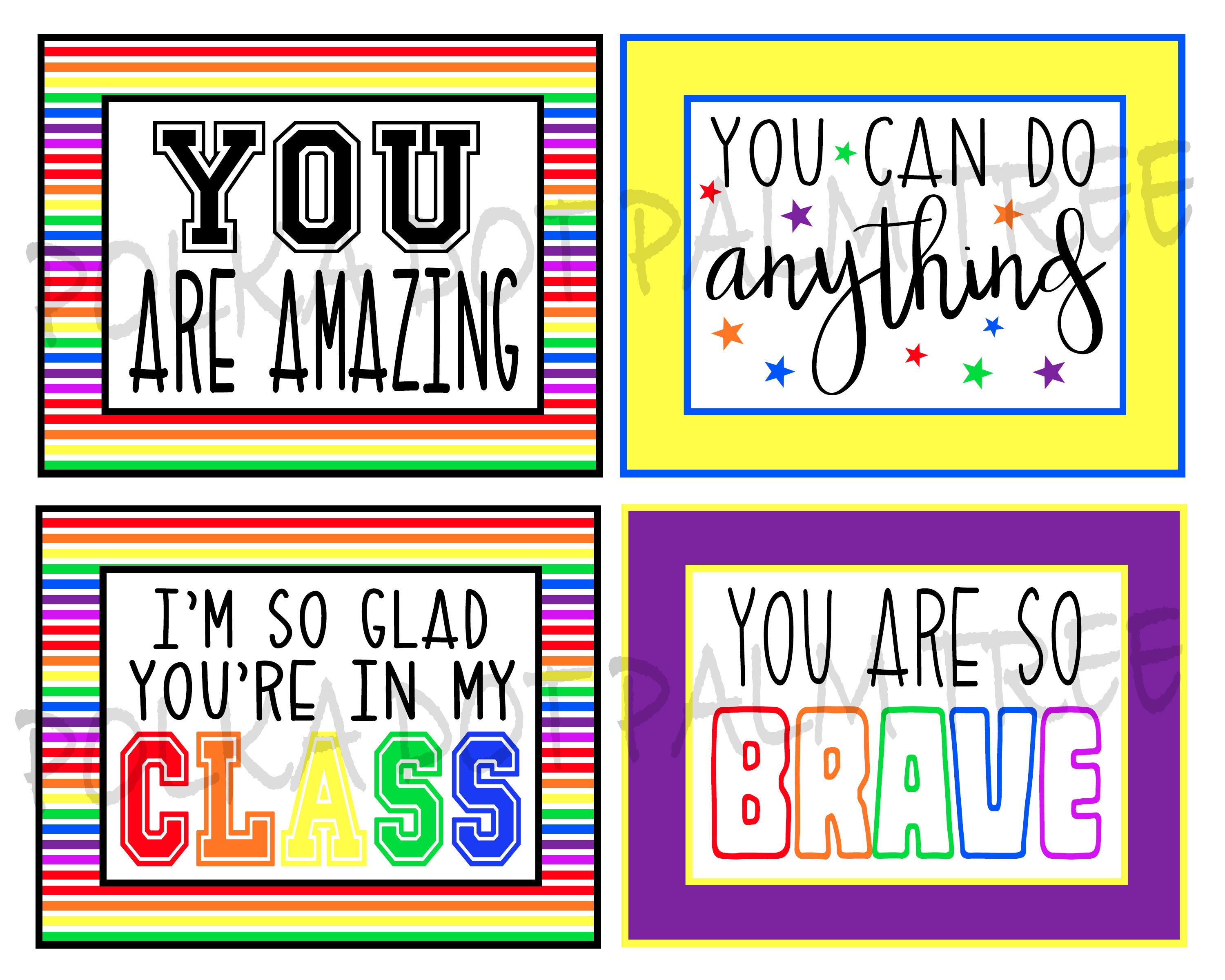 Lesson Note Cards INSTANT DOWNLOAD Printable Student Note Cards Encouragement Notes From ...