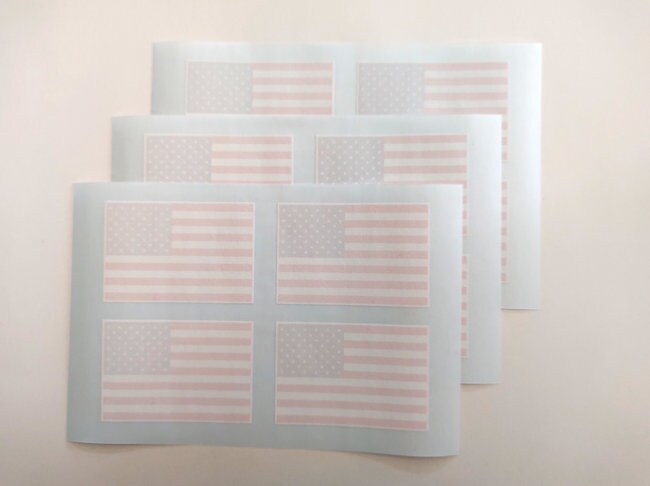 12x Reverse Side US Flags. Iron on Heat Transfers Size 3 X 2 In. - Etsy