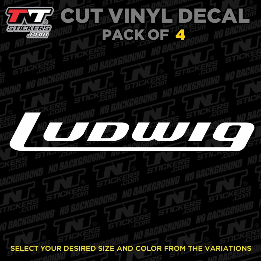 Ludwig Drums Logo Vinyl Decal Sticker – Waterproof – Pack of 4 – Select ...