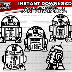 R2D2 Vektor-Datei-Bundle | Star Wars Cut Files (Digitaler Download)