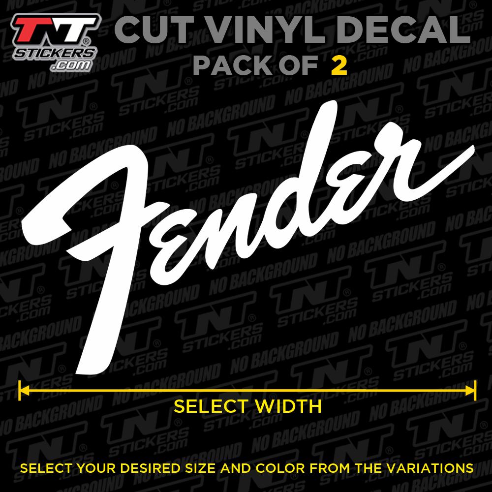 Fender Guitars Logo Vinyl Decal Sticker – Waterproof – Pack of 2 ...
