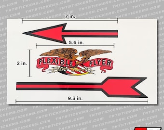 Set of Vinyl Stickers for Flexible Flyer Sled Restoration Eagle Size 5.6 x 2 in.