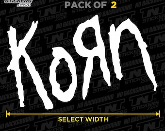 Korn Band Logo Vinyl Decal Sticker – Waterproof – Pack of 2 – Select Size & Color